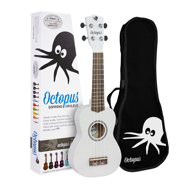 Octopus 옥토퍼스 소프라노 우쿨렐레 White