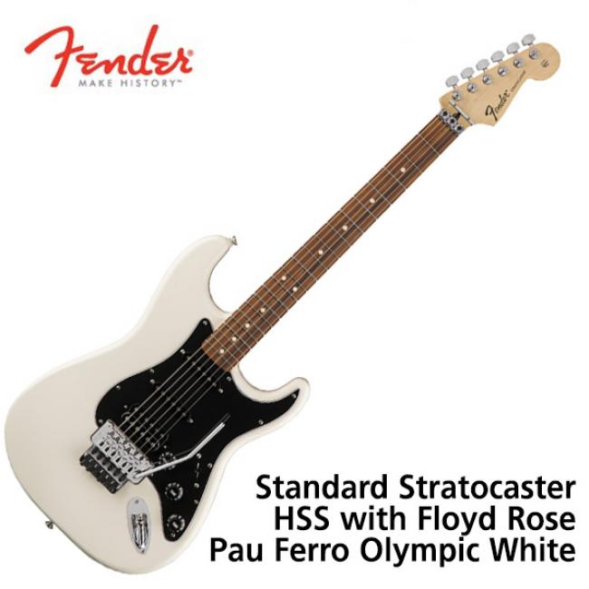 Fender Mexico Standard Stratocaster HSS with Floyd Rose Pau Ferro Olympic White (114-9303-505)