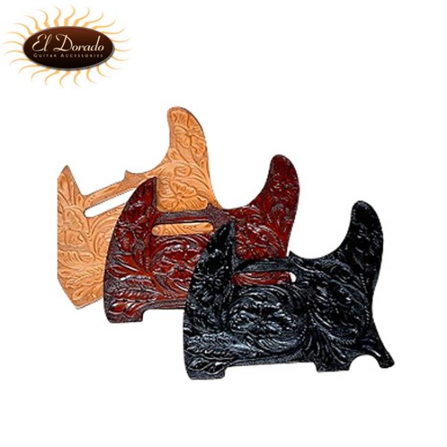 El Dorado 수제 가죽 픽가드 TELE WILD ROSE TOOLING (TAN)