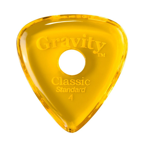 Gravity Picks 피크 GCLS4PR Classic Standard 4.0mm Polished w/ Round Yellow