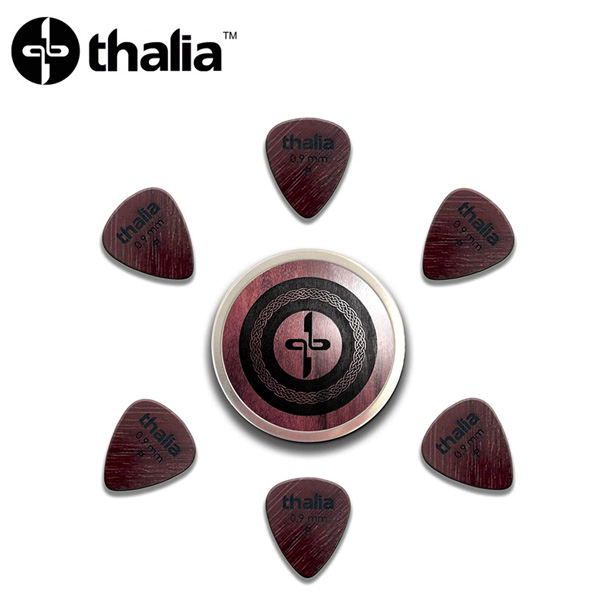 Thalia 피크 Exotic Wood Pick / Standard Shape Purpleheart 0.9mm 6개 with Pick Case (PH09-STAND-6)