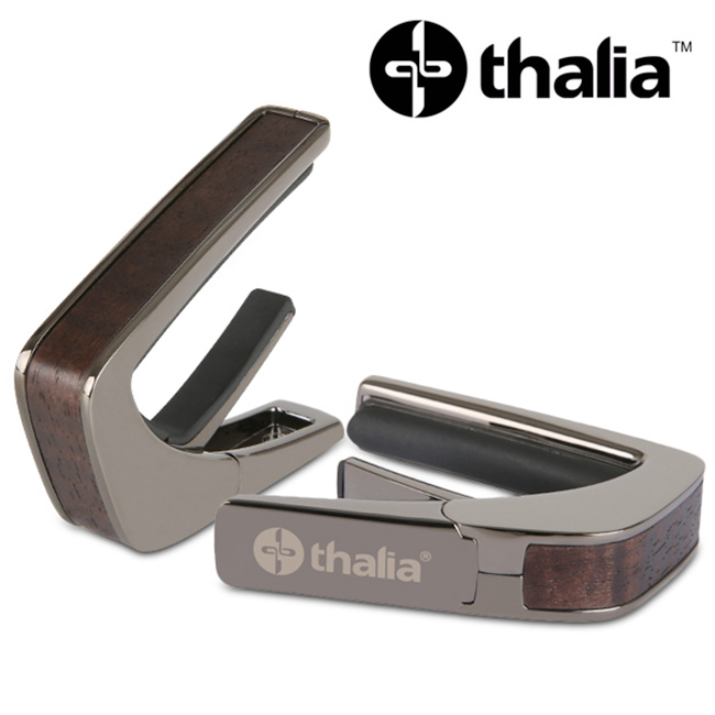 Thalia 카포 Black Chrome - Kona Coffee Hawaiian Koa Inlay (B200-HK-KCO)