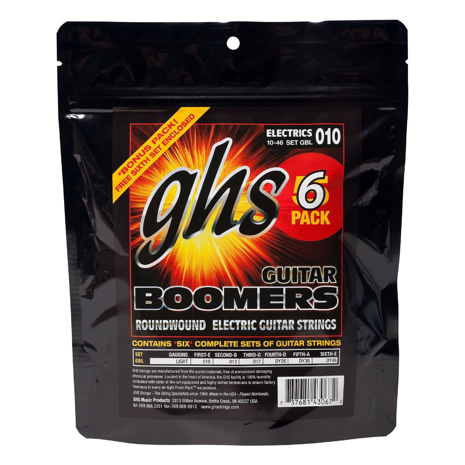 5+1 !! 6 Set Pack !! GHS 스트링 패키지 Boomers GBL-5 / 010-046