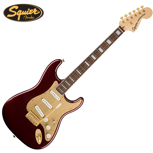 Squier 스콰이어 일렉기타 40TH ANNIVERSARY Stratocaster Gold Edition Ruby Red Metallic (037-9410-515)