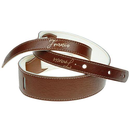 Franoi 프라노이 양면 가죽 통기타스트랩 브라운 크림 25 BrCr