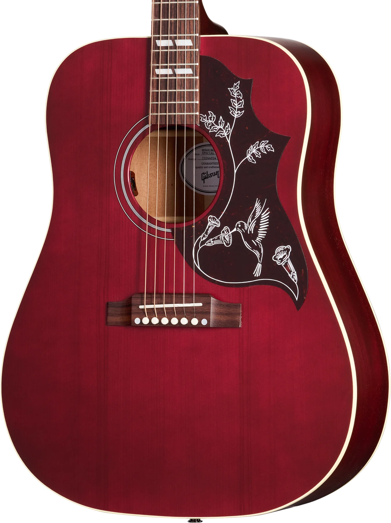 Gibson Hummingbird Special, Satin Wine Red (MCSSHBSPCWR) 바디