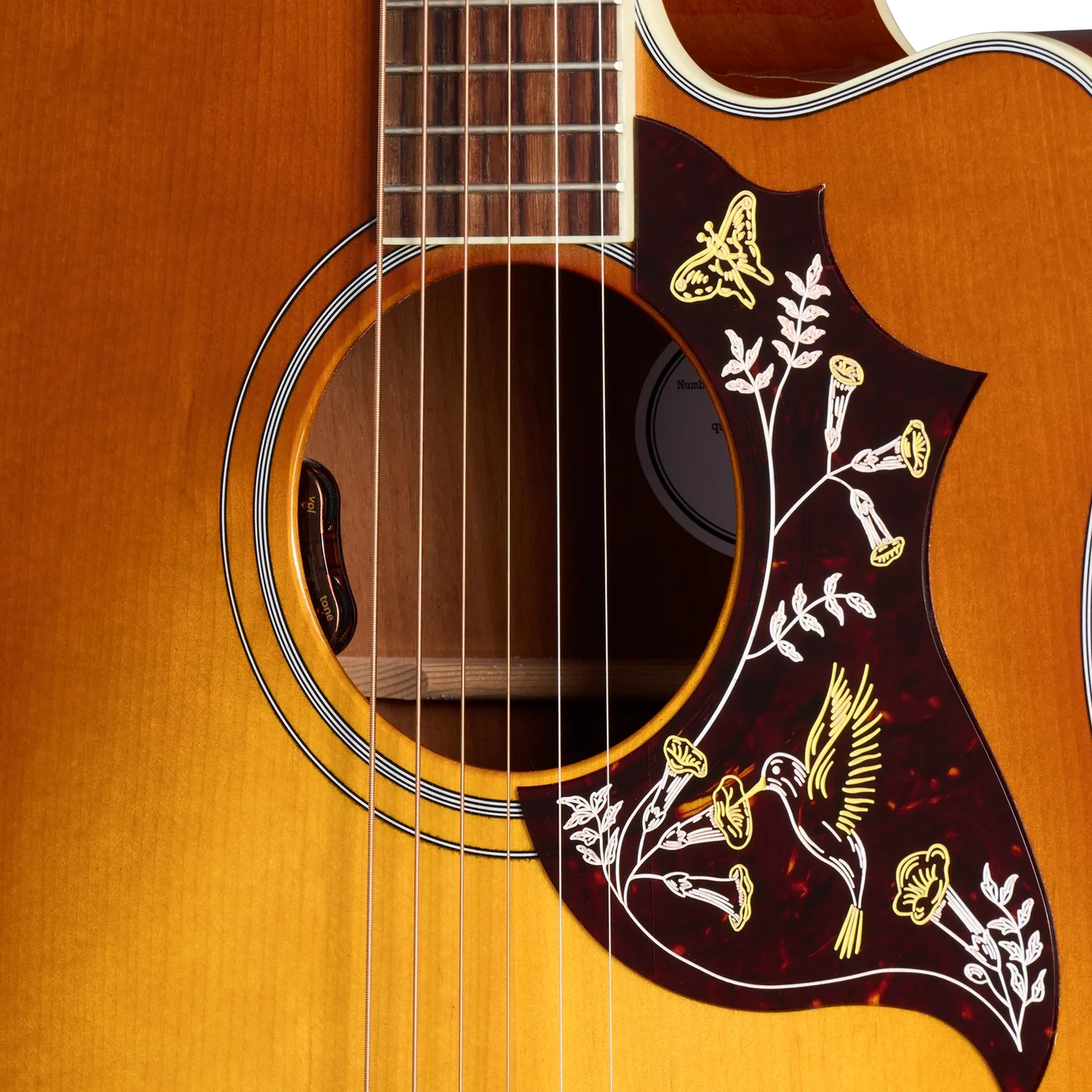 Gibson Hummingbird Standard EC, Heritage Cherry Sunburst (MCSSHBECHCS) 사운드홀 컨트롤