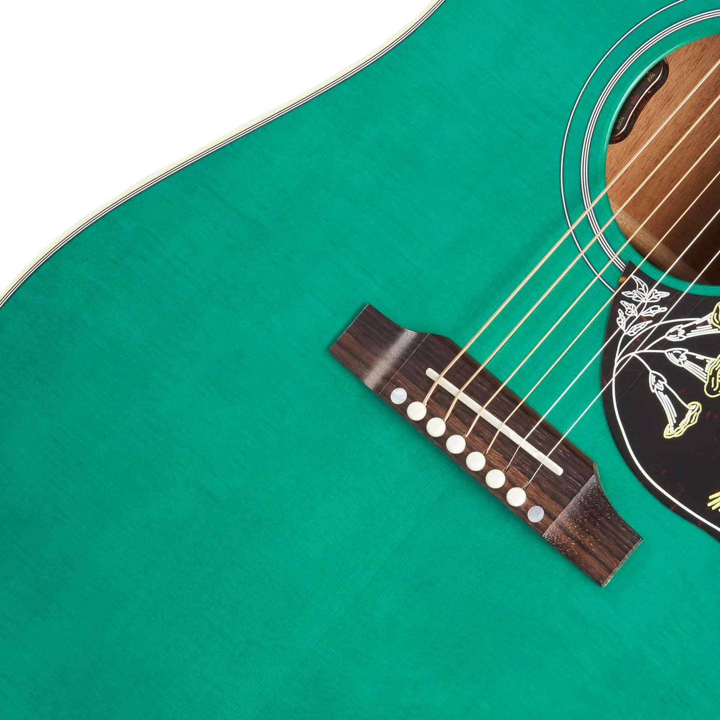 Gibson Hummingbird Standard, Translucent Teal (MCSSHBSG) 브리지