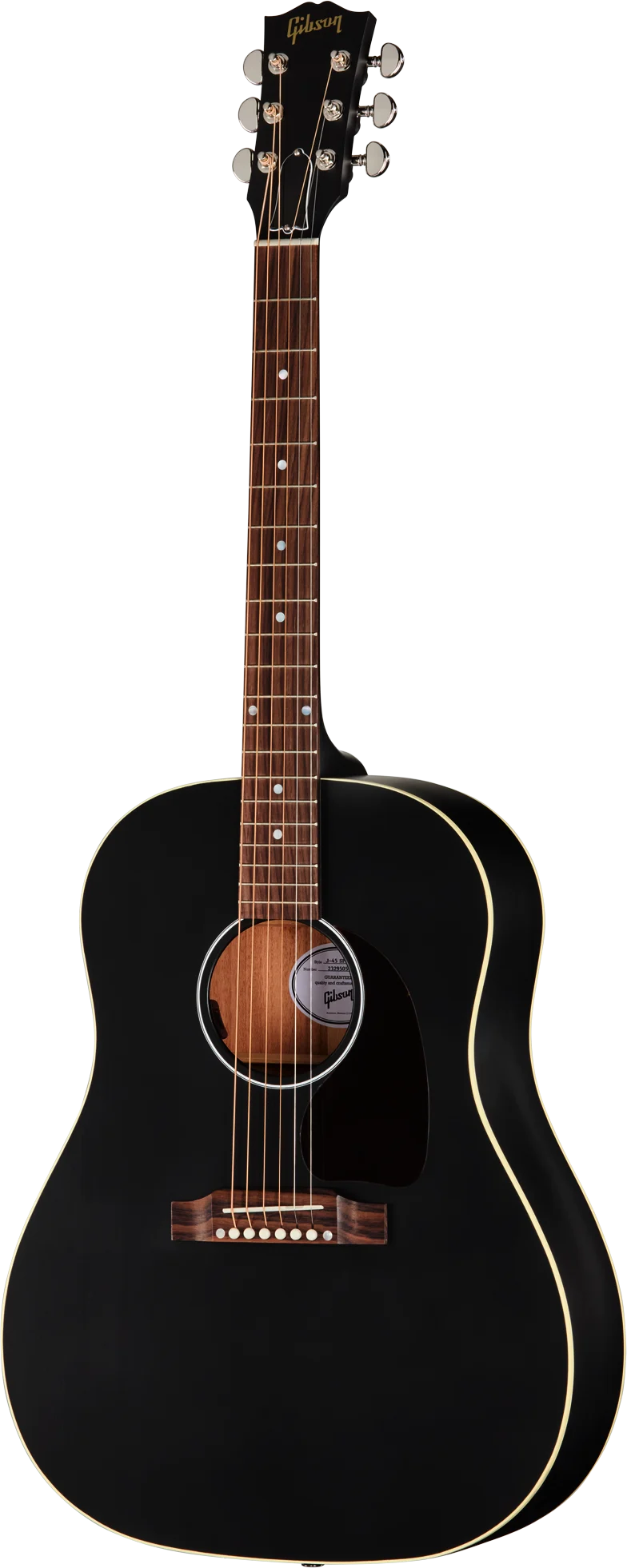 Gibson J-45 Special, Satin Ebony (MCRS45SPCEB) 정면