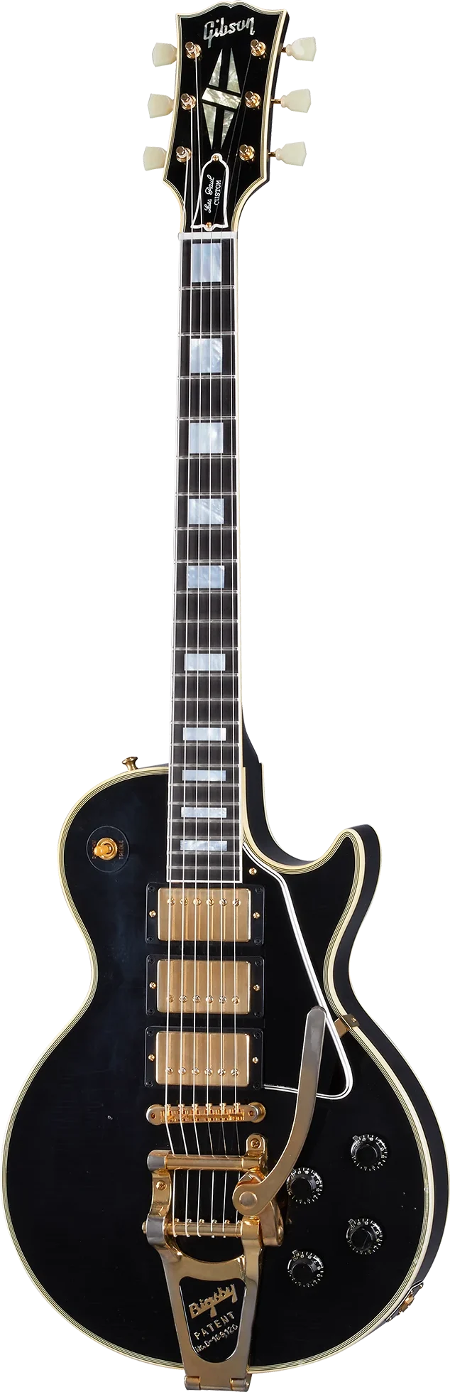 Gibson USA 1957 Les Paul Custom Reissue 3-Pickup Bigsby Light Aged Ebony (LPB357LAEBBG1)