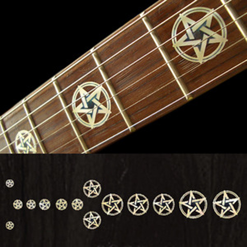 인레이 스티커 Inlay Stickers Fret Markers Pentagram/Kevin Bond White Silver No.50