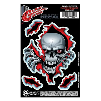 Planet Waves Guitar Tattoos Peak a Boo Skull Red (GT77002)