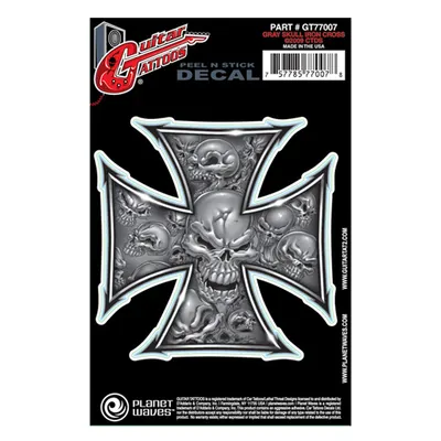Planet Waves Guitar Tattoos Gray Skull Iron Cross (GT77007)