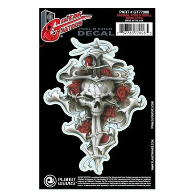 Planet Waves Guitar Tattoos Dagger, Rose N Skull (GT77008)