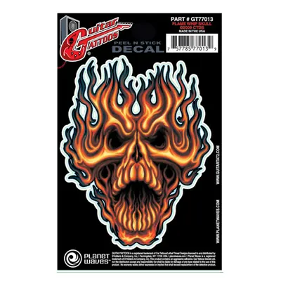 Planet Waves Guitar Tattoos Flame Whip Skull (GT77013)