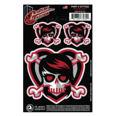 Planet Waves Guitar Tattoos Emo Girl Skull (GT77032)