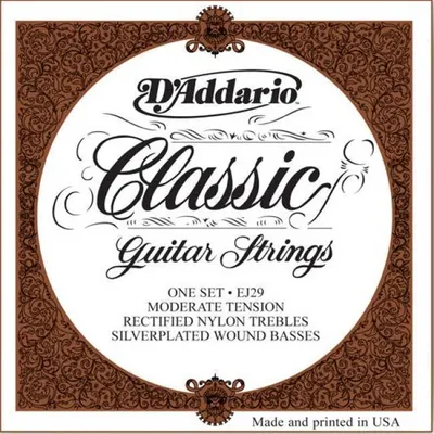 Daddario 클래식기타 스트링 Silverplated Wound [EJ29] (Moderate Tension)