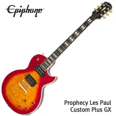 에피폰 Epiphone 일렉기타 Prophecy Les Paul Custom Plus GX Heritage Cherry Sunburst (ENCHHSGH1)