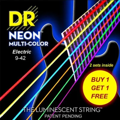DR 일렉기타 스트링 Neon Multi Color [NMCE-9 Extra Pack] (009-042)