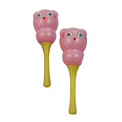 SOL 미니고양이 마라카스 1쌍 분홍 HM-152
