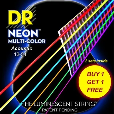 디알 DR 통기타줄 네온 멀티 칼라 [NMCA-12 Extra Pack] (012-054)