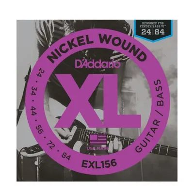 펜더VI 6현베이스전용, 6현 바리톤기타전용스트링 Daddario 베이스기타 스트링 [EXL156] (024-084) Fender Bass VI전용