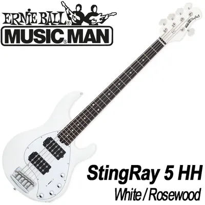 Music Man 베이스 StingRay 5 HH (154-02-21-02) White/Rosewood