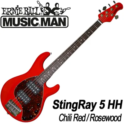 Music Man 베이스 StingRay 5 HH (154-HC-21-03) Chili Red/Rosewood