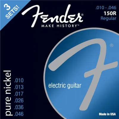 Fender 일렉기타 스트링 Original Pure Nickel 150R Guitar Strings 3PACK (010-046)