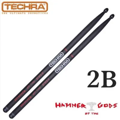 Techra 테크라 Pairs HAMMER OF THE GODS Sticks - 2B 카본 헤머 스틱