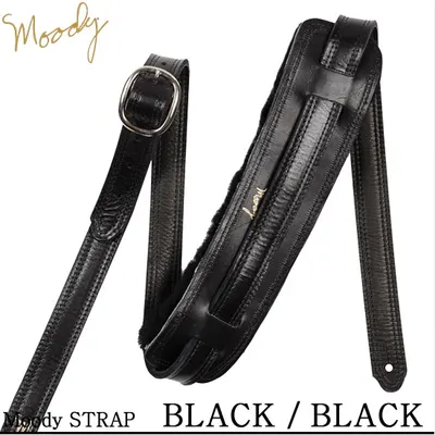 Moody 스트랩 Leather/Sheepskin [Standard Size] Black/Black