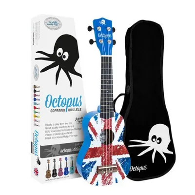 Octopus 옥토퍼스 소프라노 우쿨렐레 Union Jack Blue