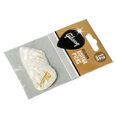 Gibson 피크 White Pearl Picks 12Pack (Thin, Medium, Heavy) [APRW12-74]