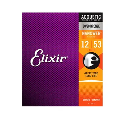 엘릭서기타줄 Elixir 통기타줄 80/20 브론즈 나노웹 라이트 (012-053) [11052]
