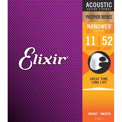엘릭서기타줄 Elixir 통기타줄 나노웹 포스포 브론즈 커스텀 라이트 [16027] (011-052)