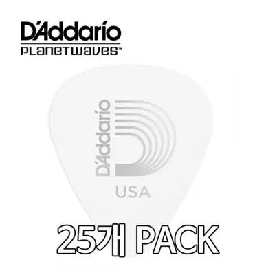 Daddario Planet Waves 피크 Classic Celluloid White 1.0mm 25개 세트 [1CWH6-25]