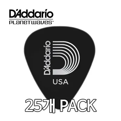 Daddario Planet Waves 피크 Classic Celluloid Black 1.0mm 25개 세트 [1CBK6-25]