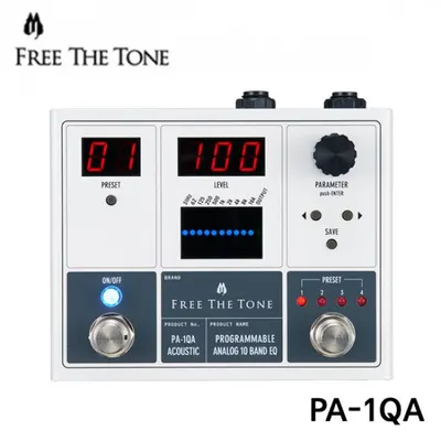 최고의 프로그래머블 아날로그 10밴드 이큐! Free The Tone 어쿠스틱기타용 이큐 페달 Programmable Analog 10 Band EQ (PA-1QA) - 어댑터 미포함