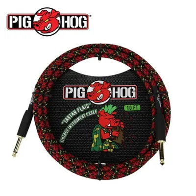 PIG HOG 기타 & 베이스 케이블 TARTAN PLAID 3m INSTRUMENT CABLE PCH10PL