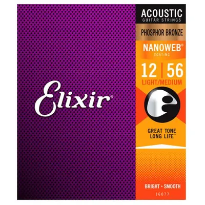엘릭서기타줄 Elixir 통기타줄 나노웹 포스포 브론즈 라이트/미디엄 [16077] (012-056)