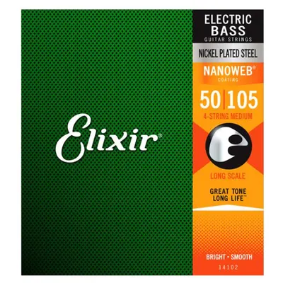 Elixir 베이스기타줄 Nickel Plated Steel NanoWeb Medium Long [14102] (050-105)