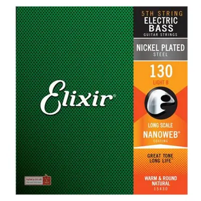 Elixir 베이스기타줄 Nickel Plated Steel NanoWeb Light B Long 5번줄낱선 [15430] (130)