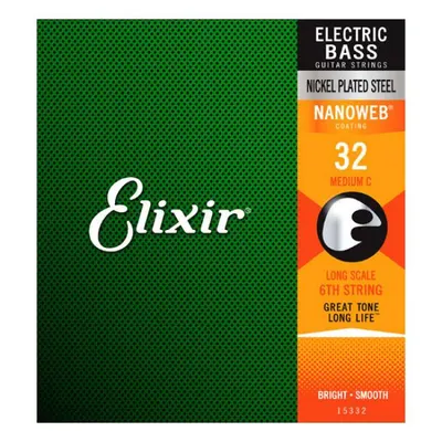 Elixir 베이스기타줄 Nickel Plated Steel NanoWeb Medium C Long 6번줄 [15332] (32)