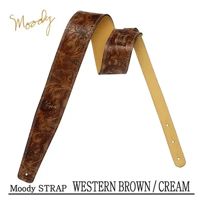 Moody 스트랩 Leather/Leather 2.5인치 [Standard Size] Western Brown/Cream