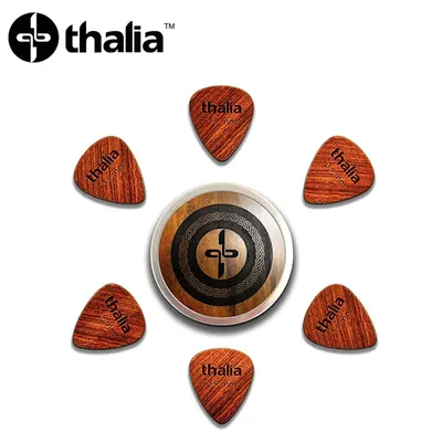 Thalia 피크 Exotic Wood Pick / Standard Shape Bubinga Tin 0.9mm 6개 with Pick Case (BU09-STAND-6)