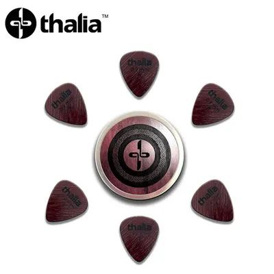 Thalia 피크 Exotic Wood Pick / Standard Shape Purpleheart 0.9mm 3개, 1.4mm 3개 with Pick Case (PHM-STAND-6)