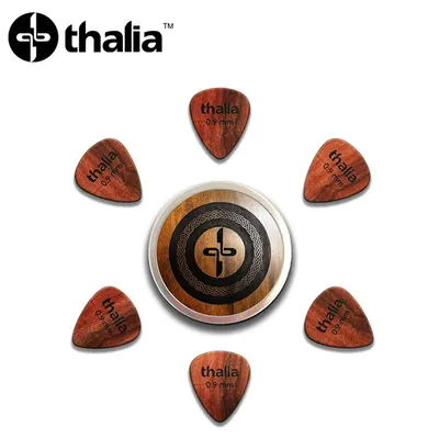 Thalia 피크 Exotic Wood Pick / Standard Shape Rosewood 0.9mm 6개 with Pick Case (SR09-STAND-6)