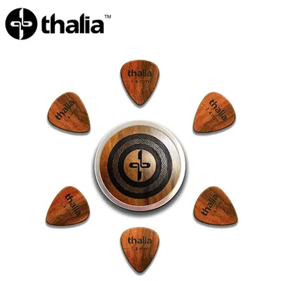 Thalia 피크 Exotic Wood Pick / Standard Shape Rosewood 1.4mm 6개 with Pick Case (SR14-STAND-6)