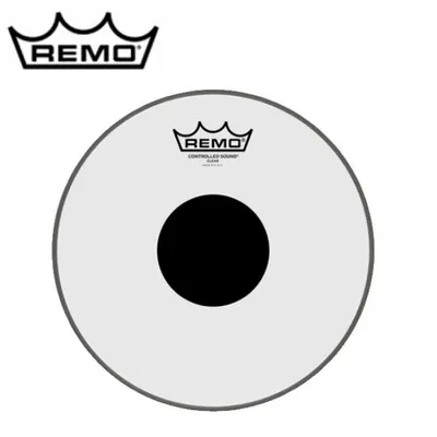 Remo 레모 탐 헤드 CONTROLLED SOUND(투명) 블랙닷 13인치 CS-0313-10