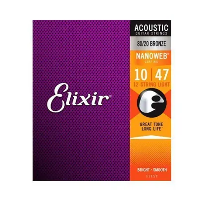 엘릭서기타줄 Elixir 통기타줄 나노웹 80/20 브론즈 라이트 12현 [11152]